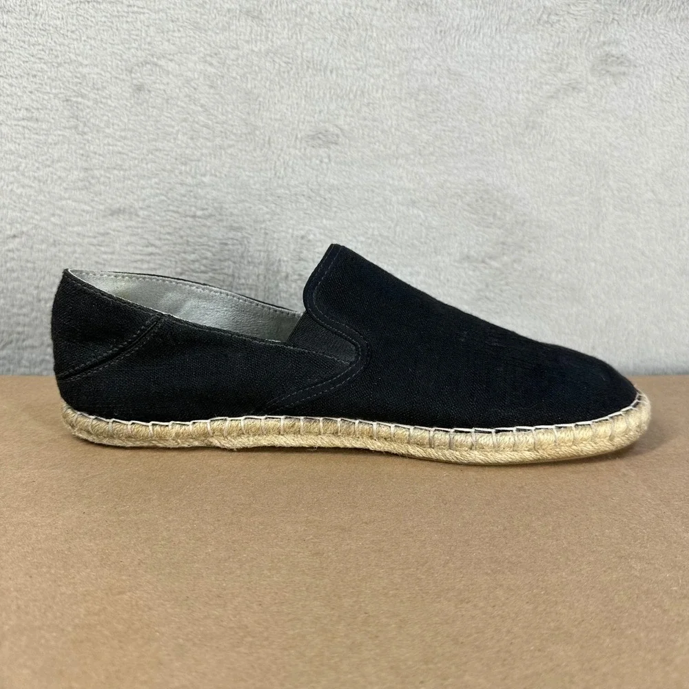 Olukai Kaula Pa'a Kapa Slip On Womens 9.5 Black Canvas Espadrille Flats 20449